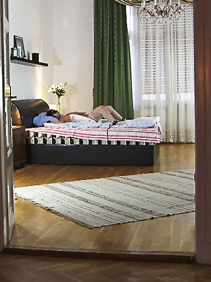 Babe tethered bed teased