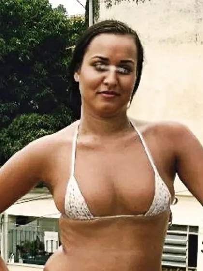 Slut Thays wearing micro bikini at public beach