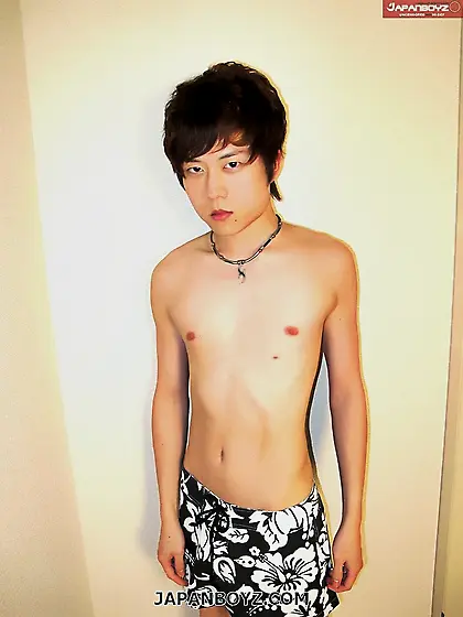 Skinny dude black trunks