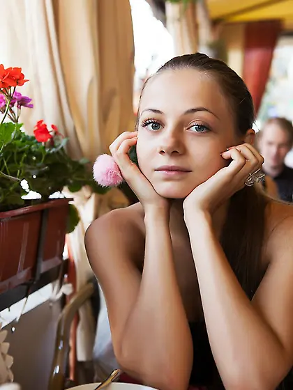 Sweet babe Ennu A poses in front of the camera and gets all of h