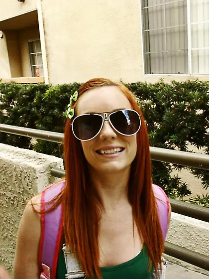 Cuddly and dirty redhead Dani Jensen has her mouth and pussy str