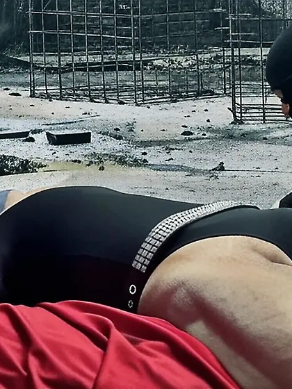 Black Superhero captured in netting.  KO and fondle