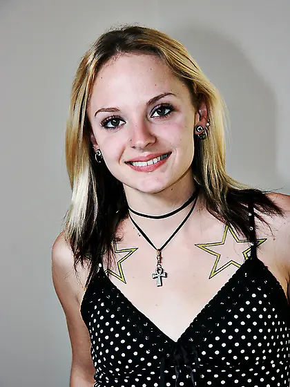 Tattooed teen Faye Runaway with  A size tits and tiny ass gives