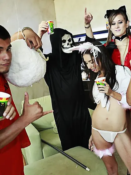 Adrianna Milano and Trinity St.  Clair got fucked roughly in thei