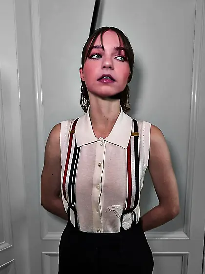 She's waiting for the game to begin