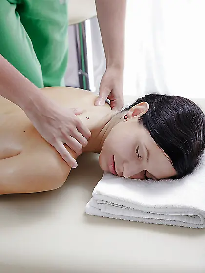 Brunette cute teen massage