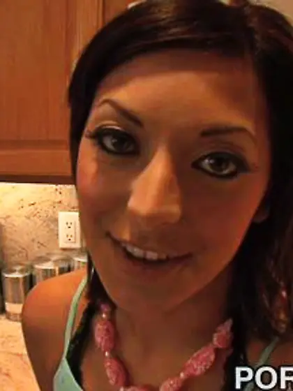 Brunette girl small boobs