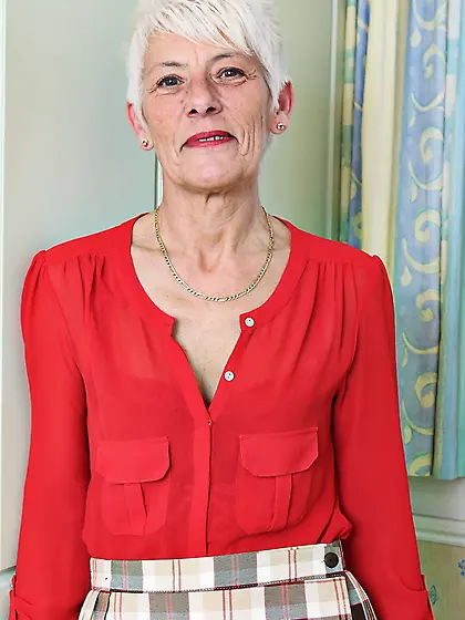 Blonde skinny granny