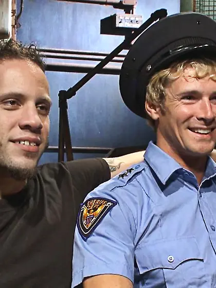 Blond cop pigs mask