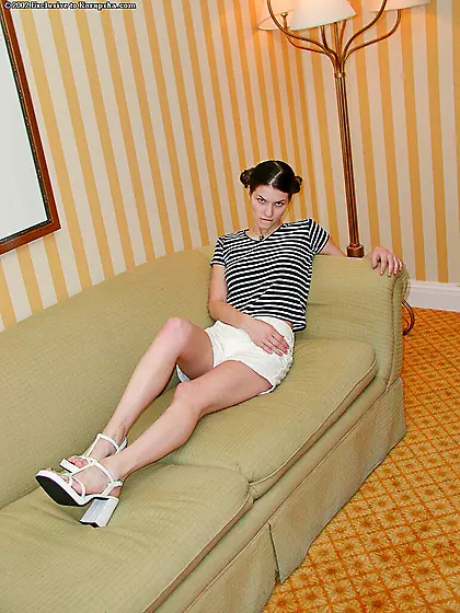 Tall teenage brunette Pam Collett loves touching her boobs and p