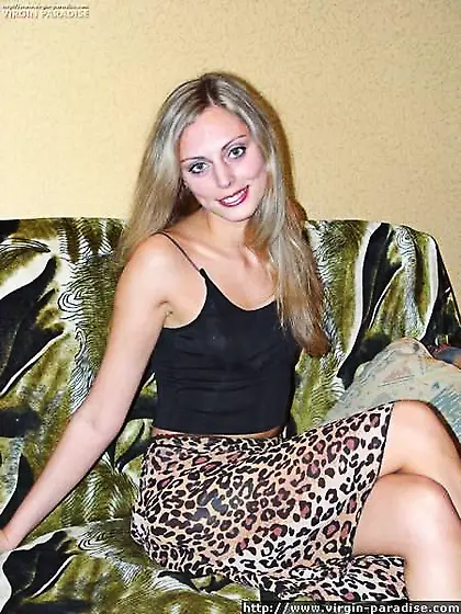 Cute blonde's virginal pussy