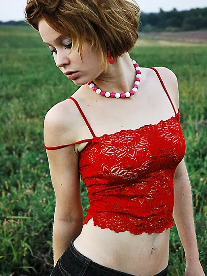 Silvia B takes all of her clothes outdoors and shows us her fant