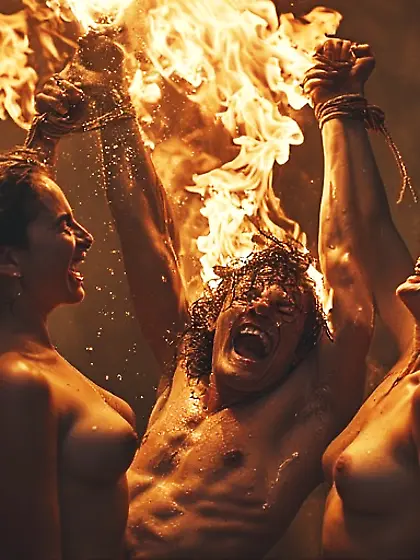 Sexy Smoking Hot Fire Church Coven Gals Light Men