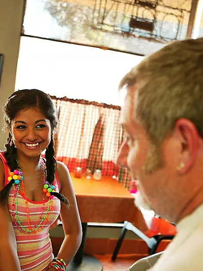 Black eyed latina teen Ruby Rayes enjoys hard mature dick in her