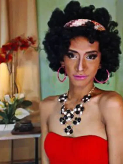 Brunette Young Shemale Skylar Butt Plug.