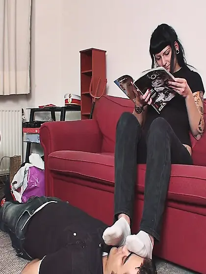 Young Mistress Sock Sniffing