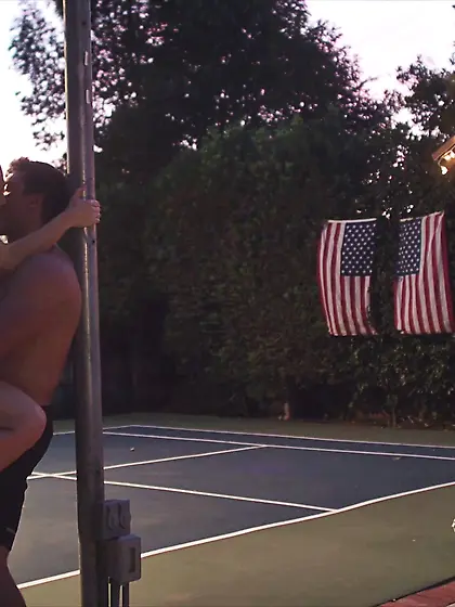 Abella Danger pleases horny latino dude on court