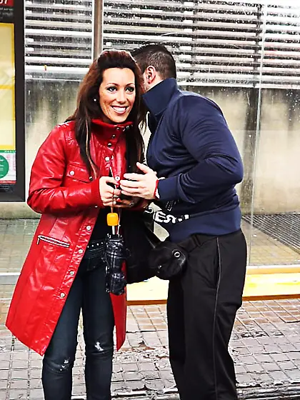 Divine brunette wearing pink