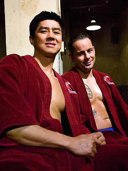 Asian bdsm master torturing