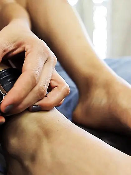 Black leather handcuffs big