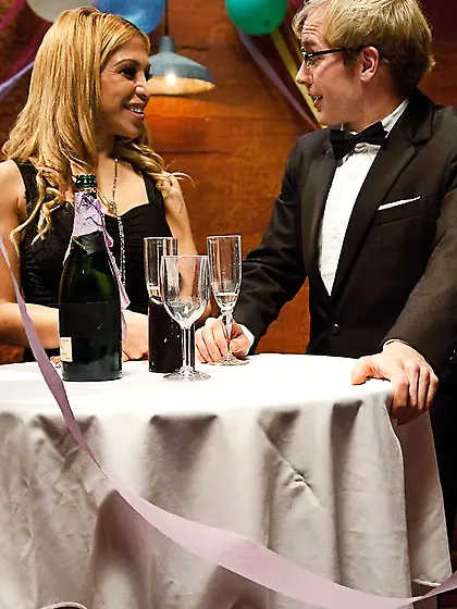 Nerdy chap meets chic