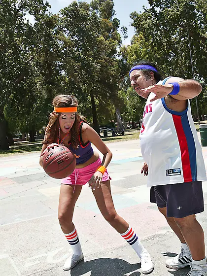 Isis plays ball with Ron Jeremy in the bedroom.