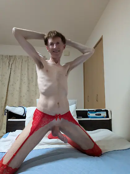 Me in my new garter belt and stockings