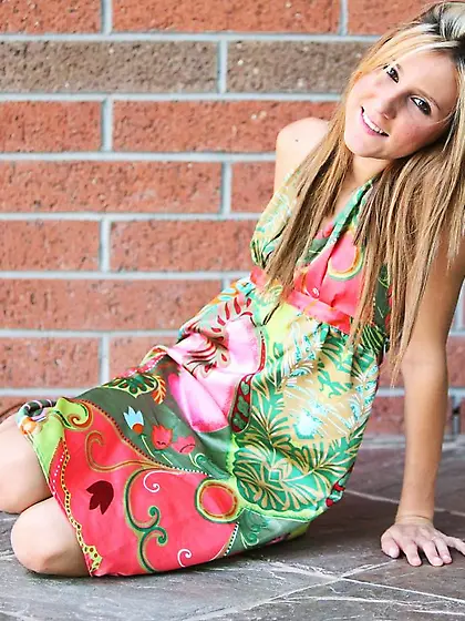 Slender teen Tina FTV shows her hairless twat outdoors and mastu