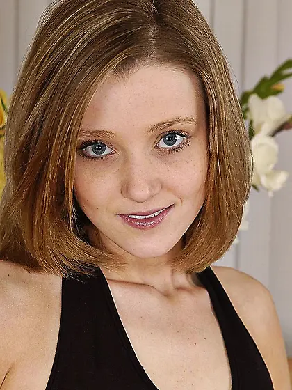 Charming teen Carli Banks strips her garments and black panty th