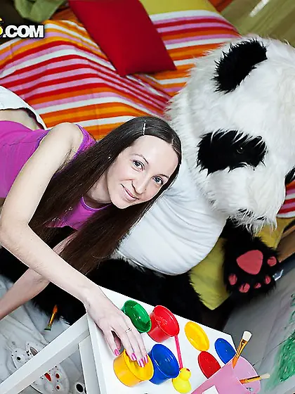 Sabrina Rose rides this strap-on in a taboo XXX gallery