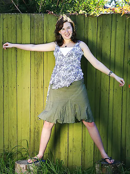 Teen girl looks cute as she shows off her incredible bush