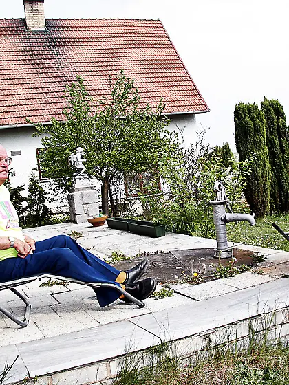 Sneaky grandpa stalking teen