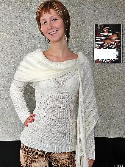 Baby Silver strips her lingerie for the camera and fingers her h