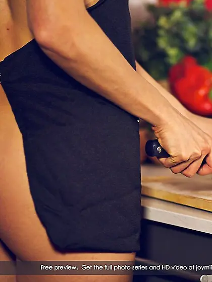 Sexy babe Alexa Tomas is in the kitchen licking the cock and tak