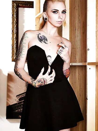 Tiny sexy brunette babe