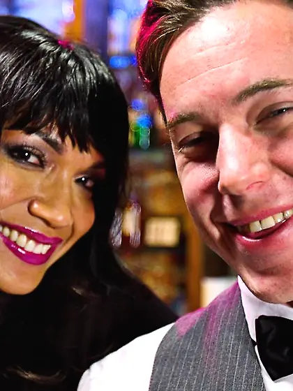 Guy licks length shemales