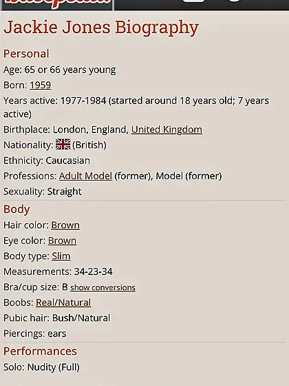 The Best Of Jackie Jones /British nude model