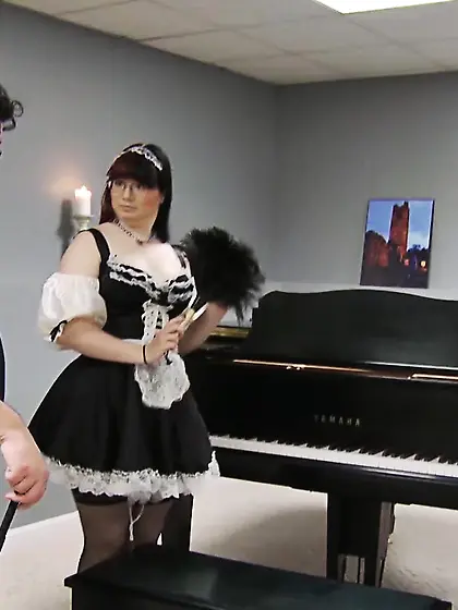 Submissive redhead brunette bondage