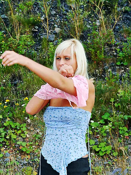 Absolutely stunning young blondie is ready to display her big bo