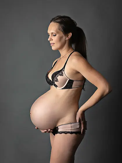 Incredibly Sexy Brunette Pregnant Boudoir