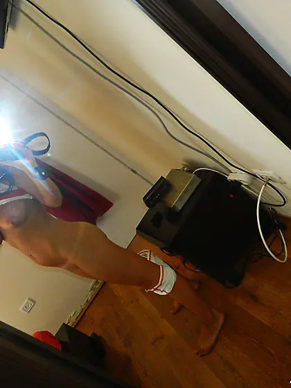 Blameless look of the angel disappears when she starts posing wi