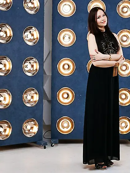 Straight blue eyes girl