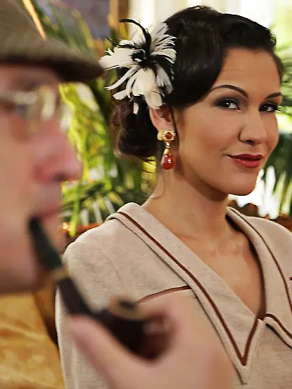 Sticking ram rod is jumping out of Samia Duarte???s ass right in