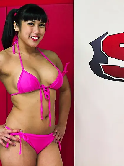 Busty white chick gets rammed by her Asian...