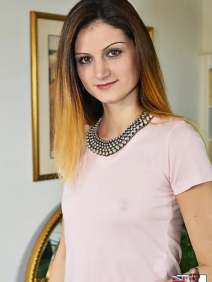 Skinny romanian brunette