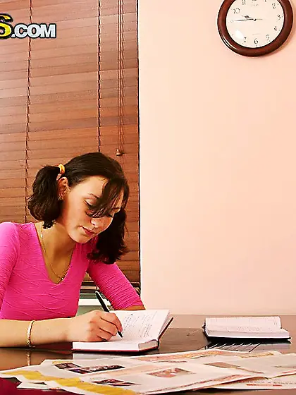 Hot Chick Student Fucked on the Table