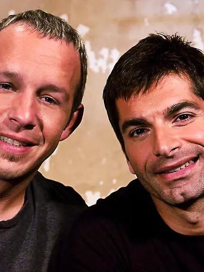 Brunette guy scotch tape