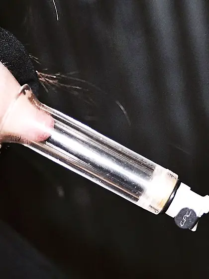 Tied up and ready for waxing,  she just loves...