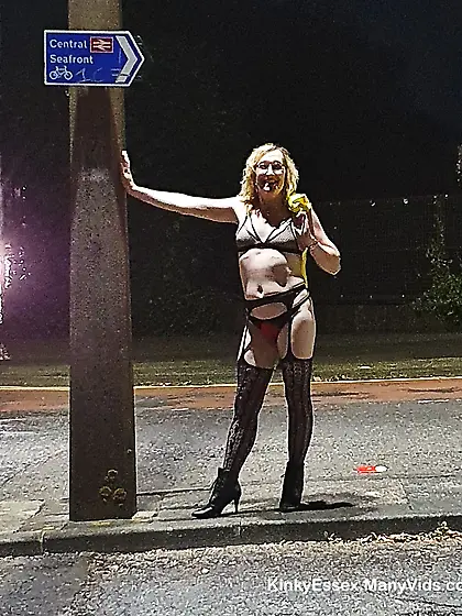 Outdoors in Lingerie Public Exposure Being Seen