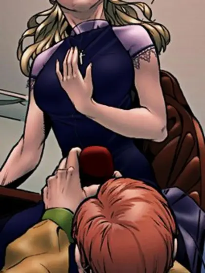 Young blonde engaged classmates